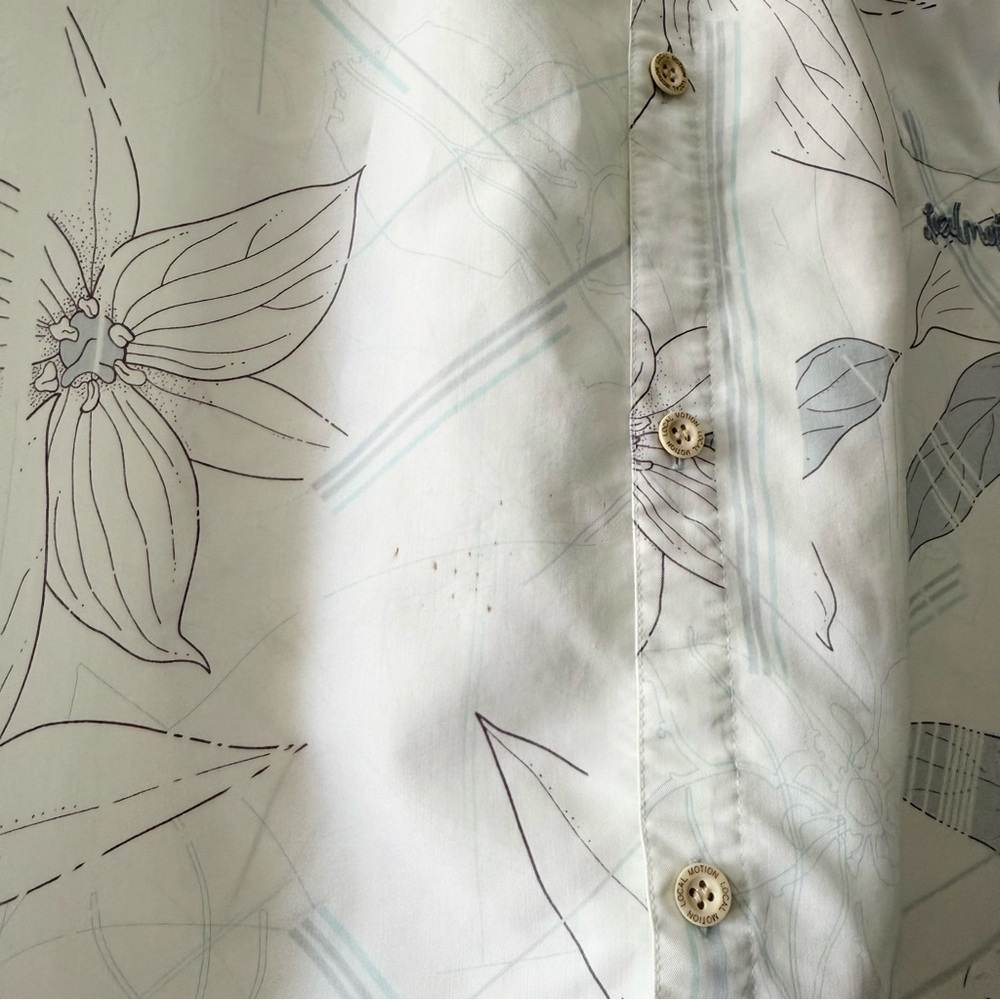 Vintage Local Motion Blue Hawaiian Aloha Flower Shirt Made in Hawaii Mens size M - Picture 7 of 7
